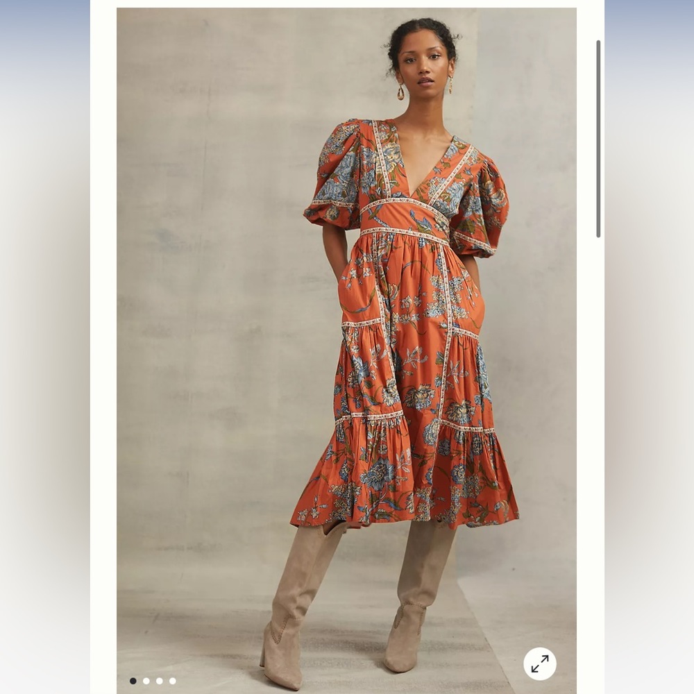Love the label floral v neck dress